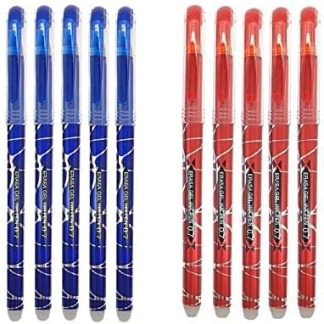 12 bolígrafos borrables de tinta azul y roja con punta de 0.7mm