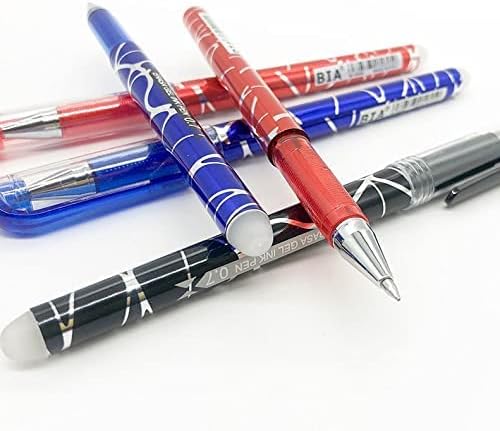 12 bolígrafos borrables de tinta azul, roja y negra con punta de 0.7mm - Imagen 2