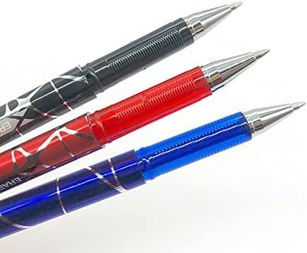 12 bolígrafos borrables de tinta azul, roja y negra con punta de 0.7mm - Imagen 3