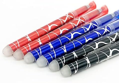12 bolígrafos borrables de tinta azul, roja y negra con punta de 0.7mm - Imagen 4