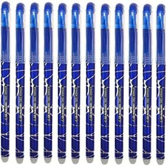 12 bolígrafos borrables de tinta azul con punta de 0.7mm
