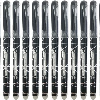 12 bolígrafos borrables de tinta negra con punta de 0.7mm