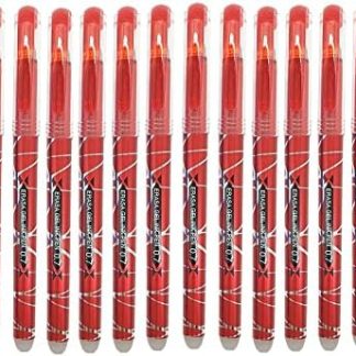 12 bolígrafos borrables de tinta roja con punta de 0.7mm