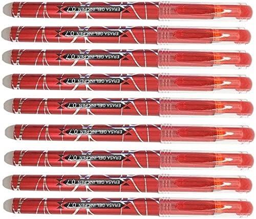 12 bolígrafos borrables de tinta roja con punta de 0.7mm - Imagen 2